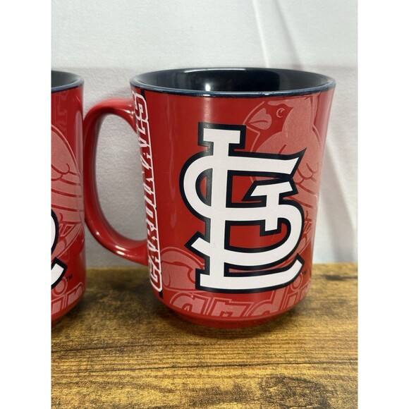 Set Of 2 MLB St. Louis Cardinals Baseball Coffee Tea Mug Cups - Picture 2 of 6